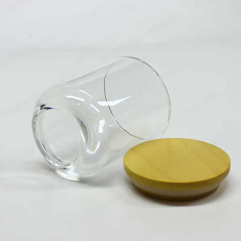 热卖30oz弯曲底座透明玻璃蜡烛罐，带黑色金属盖，用于制作蜡烛