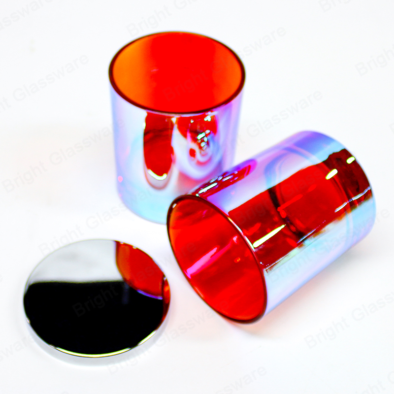 Elegant Electroplated Thick Bottom Cylinder Candle Jars for Home Decoration