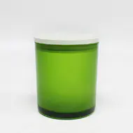 Wholesale Custom Craft Matte Green Glass Candle Jar with Lid for Party