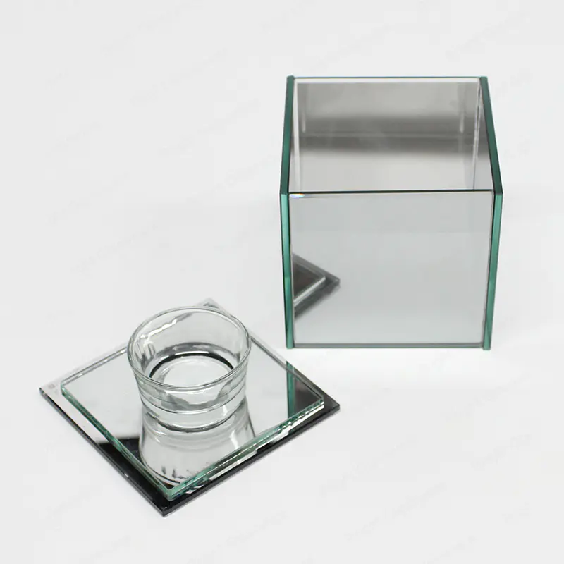 Mini capacité élégante de forme carrée Tenant de bougie en verre de Chine pour la décoration de vacances de Noël