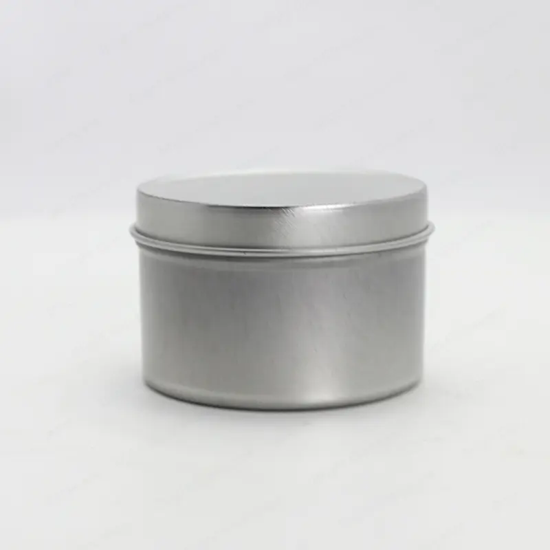 空的 4 盎司圆形金属锡容器定制锡蜡烛罐带盖蜡烛制作