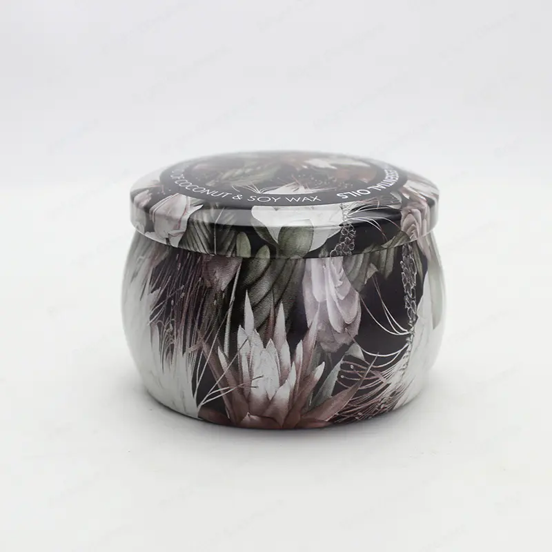 Personnalisé Unique 6oz Round Metal Tea Candy Container Tinplate Airtight Tin Can