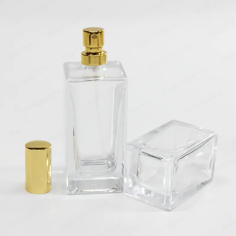 批发30ml 40ml 50ml 100ml方形豪华香水玻璃瓶，用于化妆品香水液