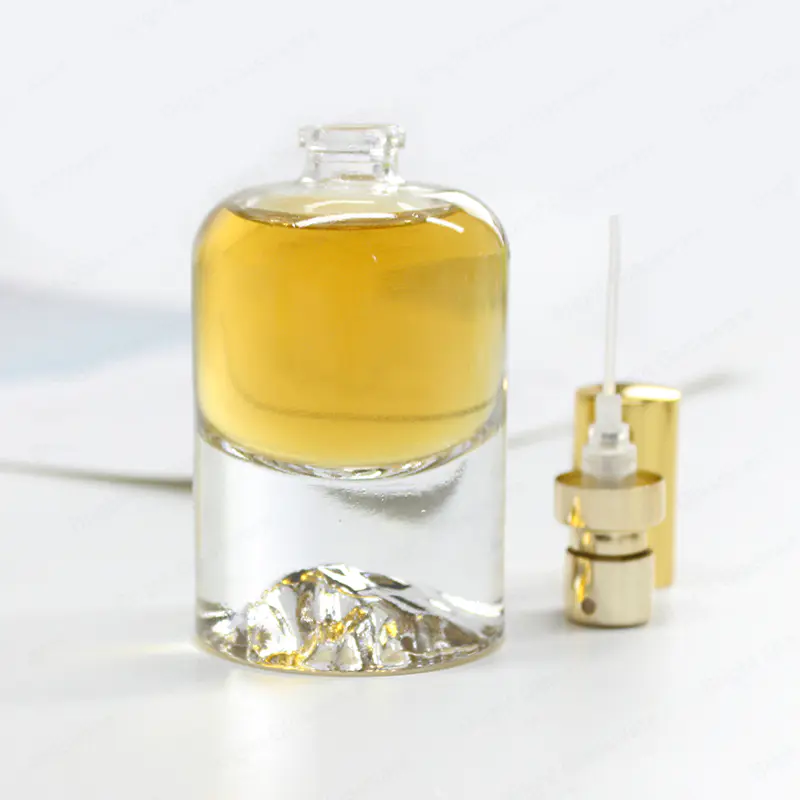 Оптовая индивидуальная бутылка с распылителем духов из стекла с тяжелой базой и золотой распылительной головкой