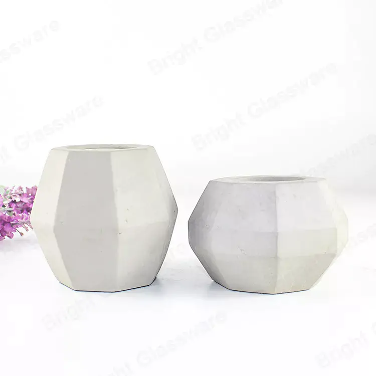 Изготовленный на заказ роскошный дизайн толстостенный матовый белый цементный кувшин для свечей бетонный контейнер для свечей