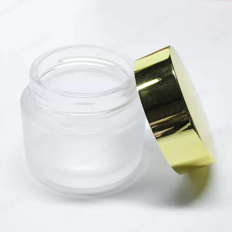 Luxe 30ml 50ml 100ml Colored Body Face Cream pots Round Cosmetic Glass Jar avec couvercle à vis
