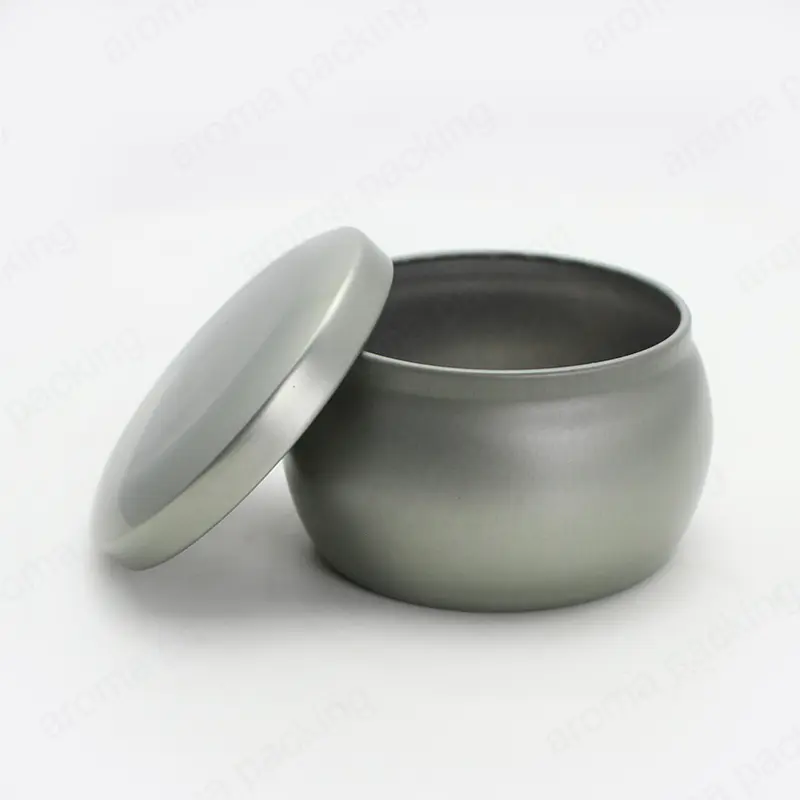 Venta caliente Round Bottom Metal Tin Candle Jar con tapa para la fabricación de velas