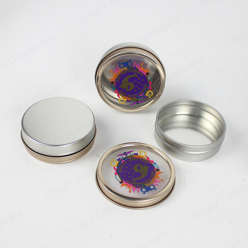 Free Sample Round Custom Logo Pattern 4oz TIn Candle Jar With Lid