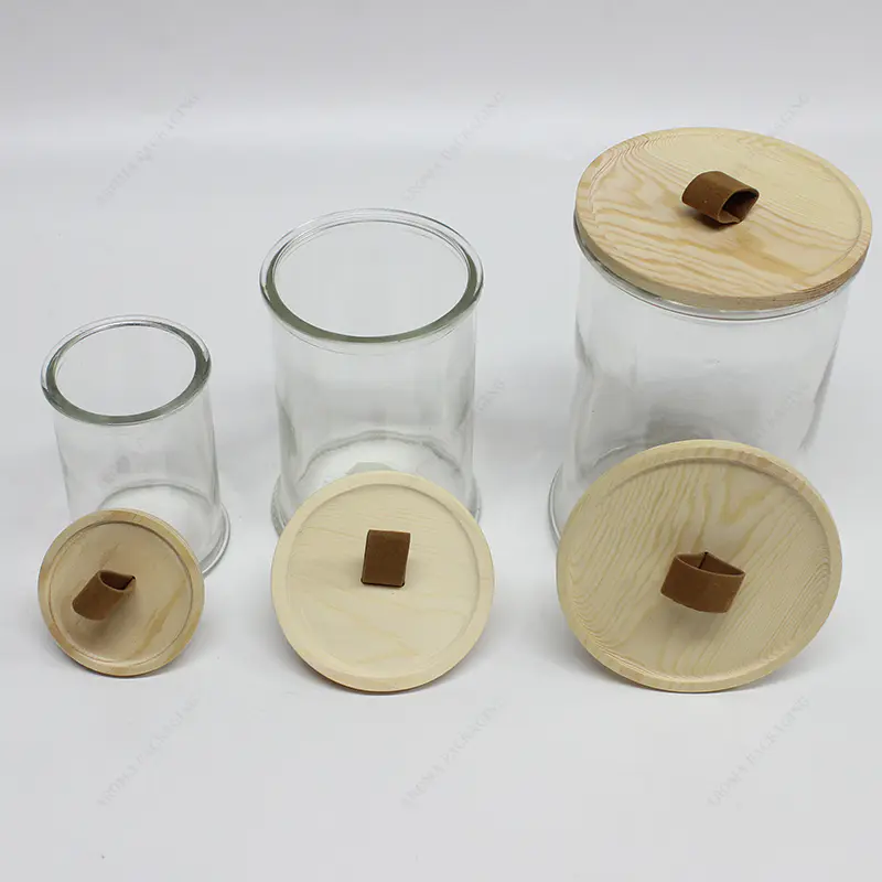 円形の蝋燭の木製のふたの蝋燭の瓶のためのリボンが付いている食品等級の注文のサイズ
