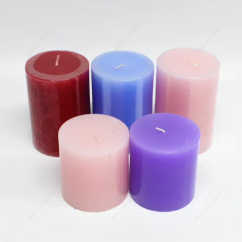 定制石蜡圆柱蜡烛红绿粉色蜡烛装饰