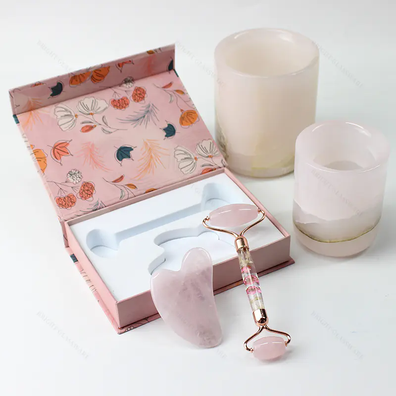 Color personalizado Jade Roller & Gua Sha Set 15 * 5.5 * 4cm con caja para el cuidado de la piel