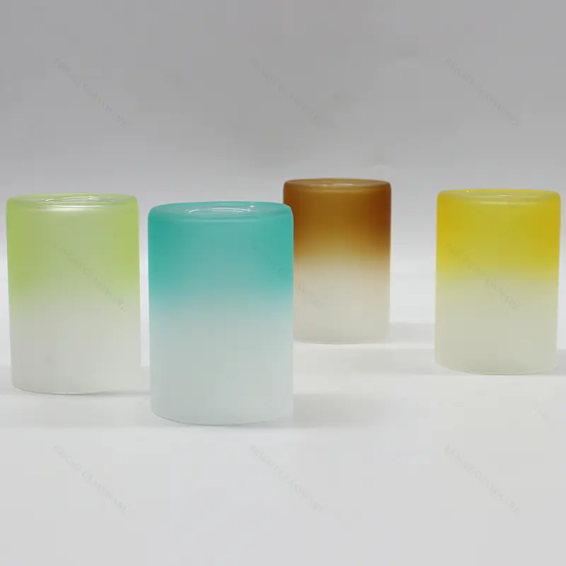 Botella difusora de láminas de vidrio de alto borosilicato de color degradado para aromaterapia