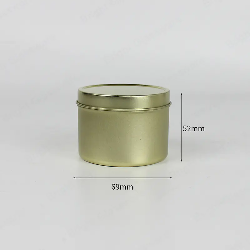 圆形金锡蜡烛罐 69mm * 52mm GJT049 带盖