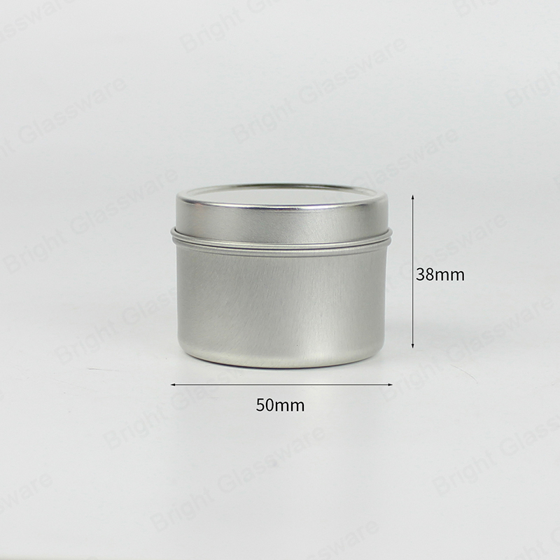 Round Sliver Tin Candle Jar 50mm*38mm GJT051 With Metal Lid