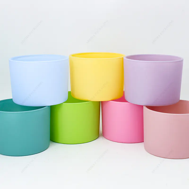 免费样品圆形玻璃蜡烛罐BGC11080定制颜色带盖