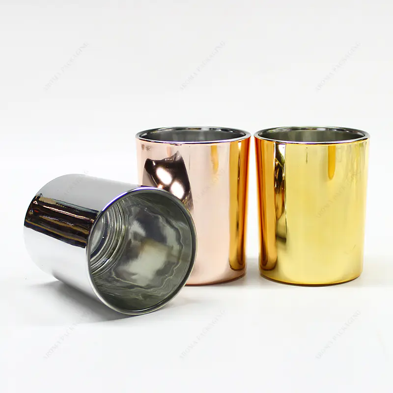 免费样品豪华电镀玻璃蜡烛罐，带装饰包装