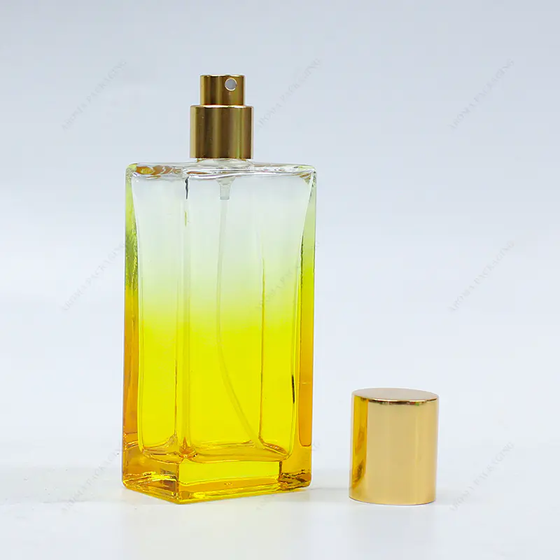Personalización de fábrica Gradiente Color 100ml 3.3oz Botella de perfume de vidrio GBC220