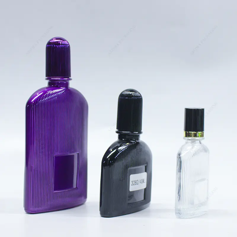 زجاجة عطر زجاجية مربعة الصنع مصنوعة من المصنع 40 مل 100 مل GBC261 مع غطاء مخصص