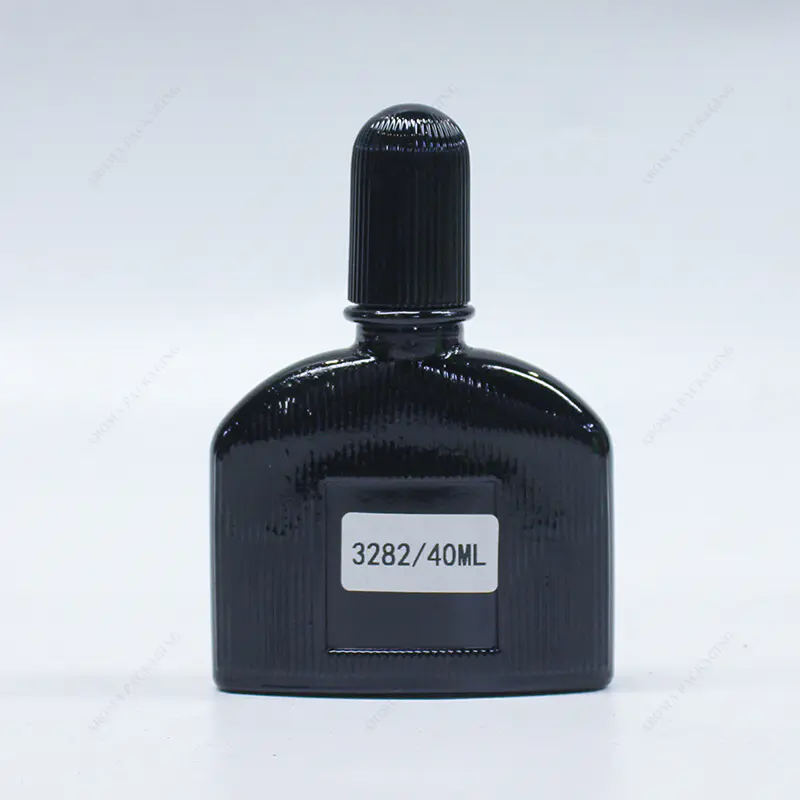 Botella de perfume de vidrio cuadrada de lujo de 40 ml hecha en fábrica de 40 ml GBC261 con tapa personalizada