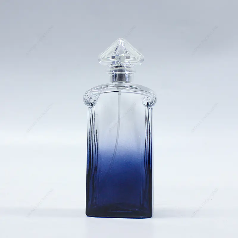 زجاجة عطر زجاجية بنية شفافة مصنوعة من المصنع 100 مل GBC267-269 مع غطاء