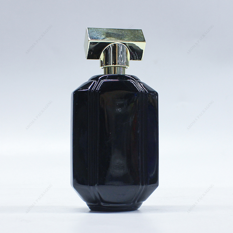 Factory Made 55ml 100ml Black Blue Glass Perfume Bottle GBC270-271 with Lid