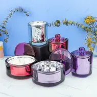 Nouveau Style Rouge Violet Verre Bougie Jar 8oz 10oz 12oz avec couvercle et boîte