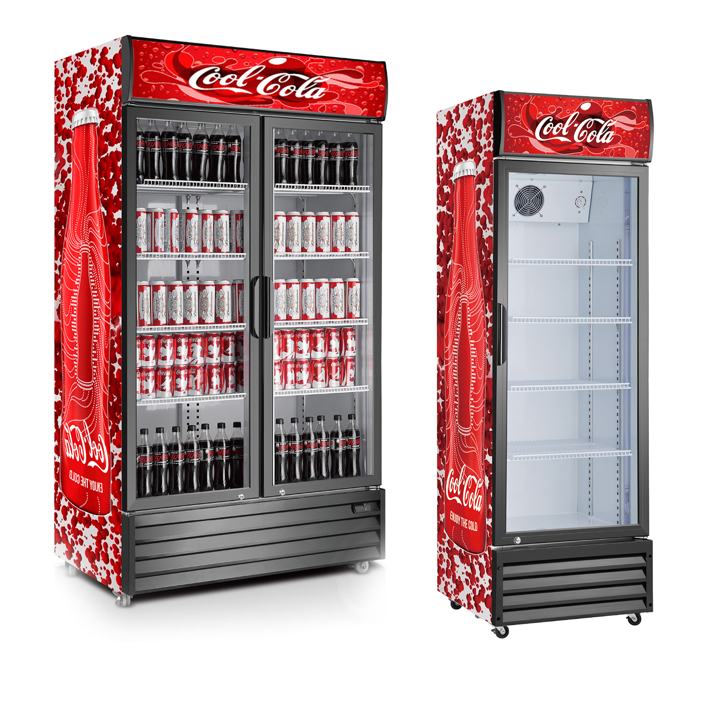 Single Door Display Cooler 380L for Pepsi and cola cooler