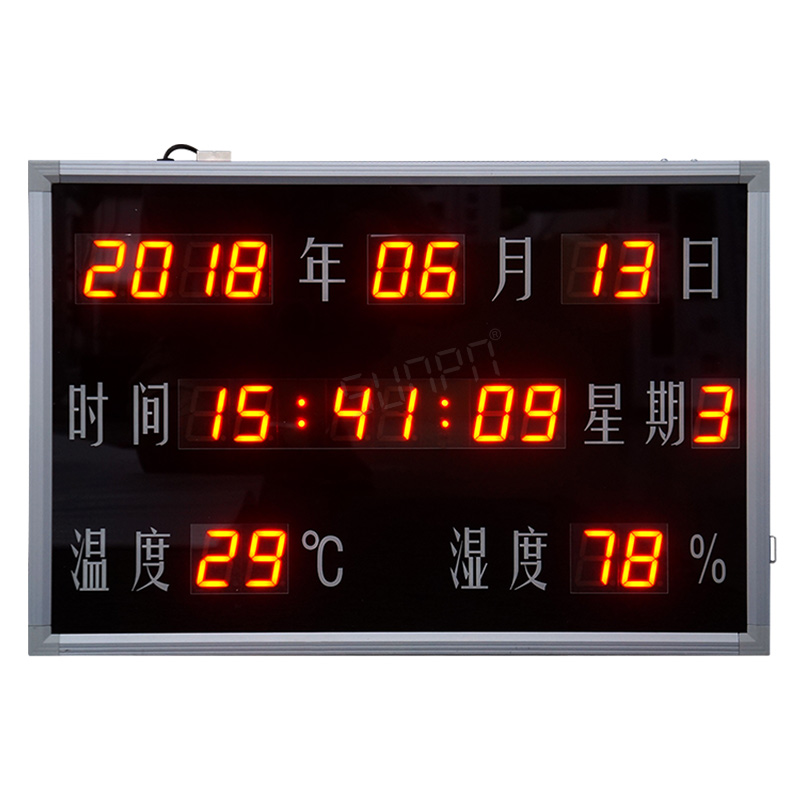 Custom LED Sign Board Manufacturers Temperature Humidity Wall Clock LED Calendar