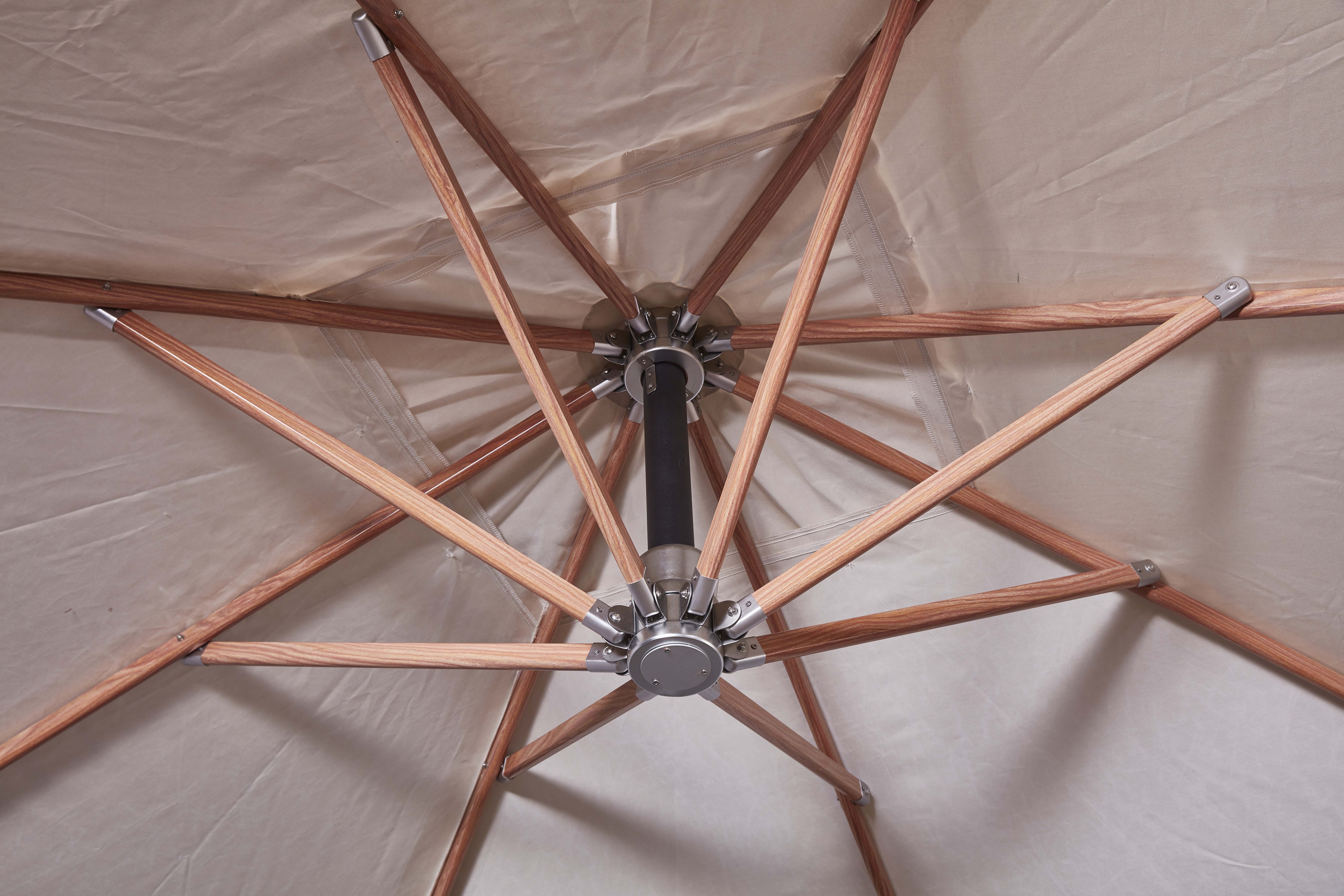 Aluminum Wood Color Hanging Umbrella