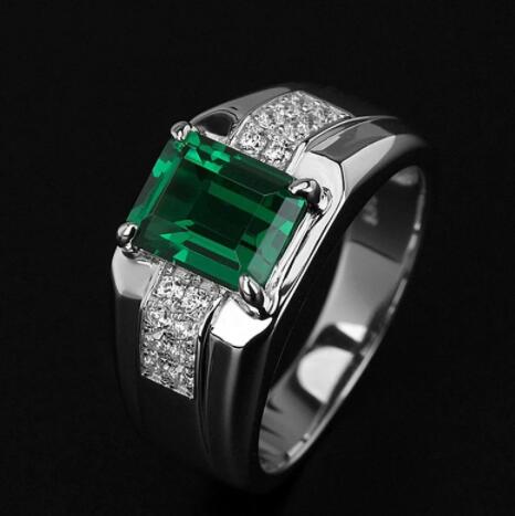 Cocktail Emerald Men Ring