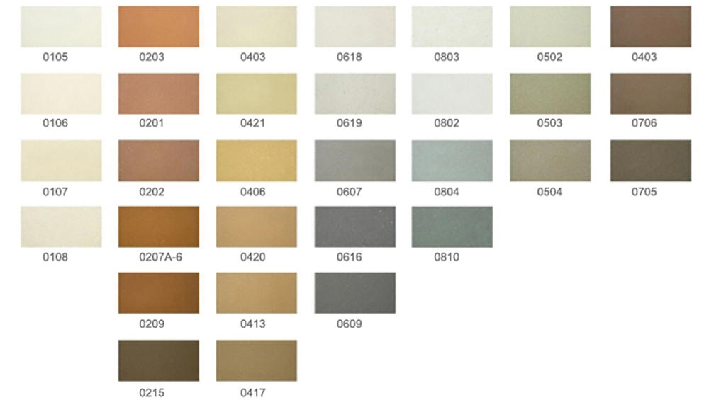 terracotta panels in various colors