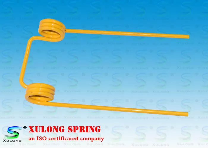 Hot sales agriculture machine spring 12mm Wire Double Torsion Springs Yellow Powder Coated For Agriculture Machinery