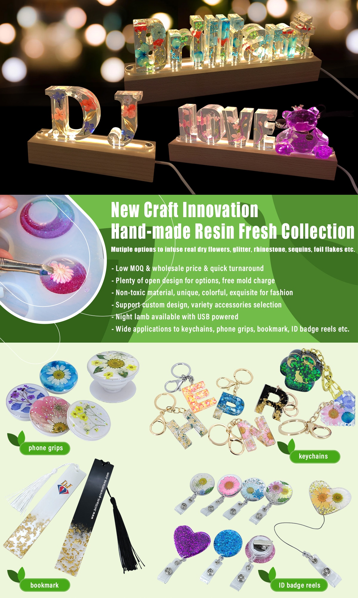 Custom Hand-made Resin Fresh Collection 