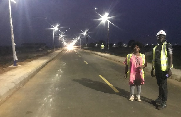 Integrated solar street light project in Liberia Africa
