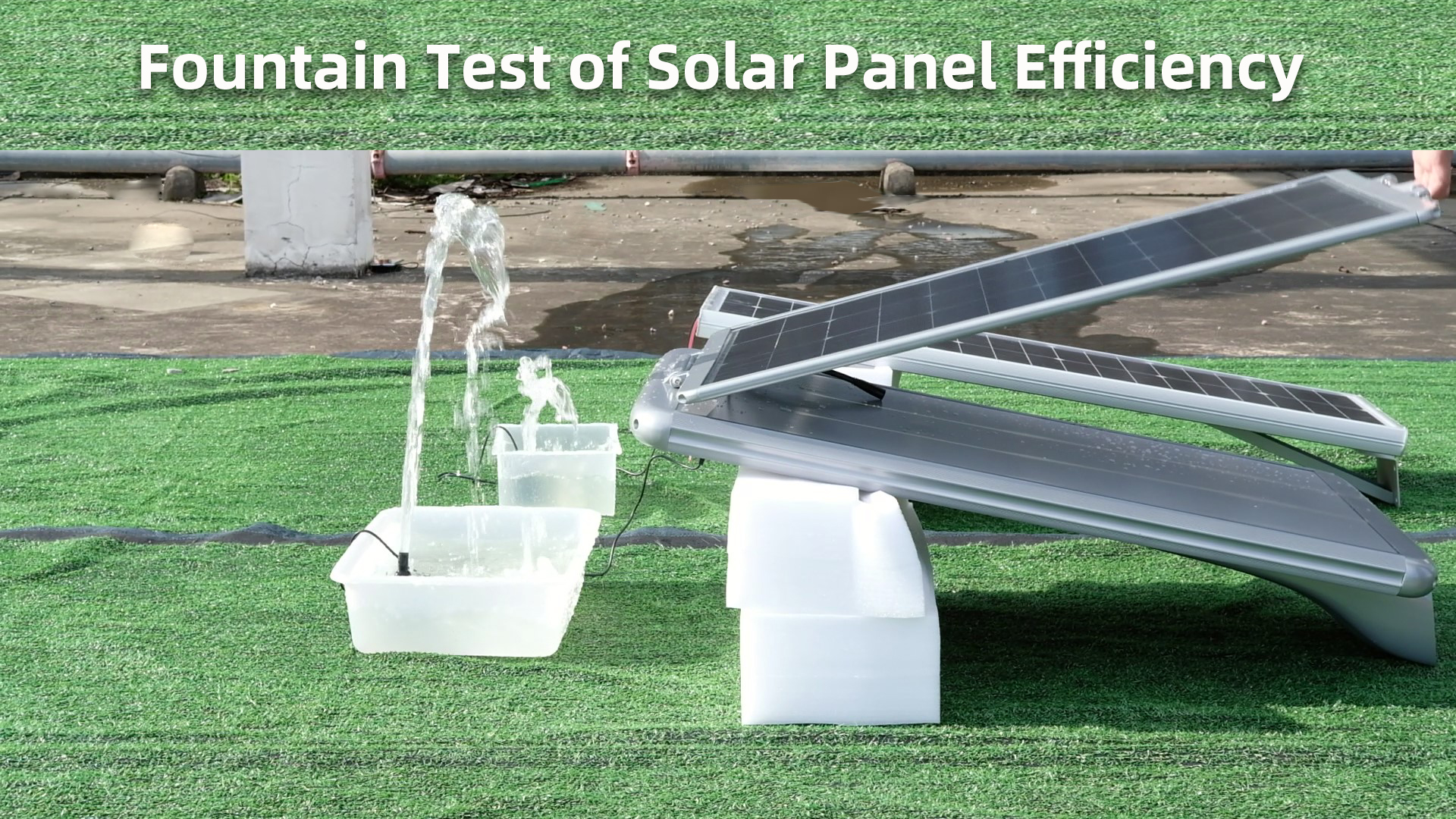 اختبار نافورة من كفاءة الألواح الشمسية