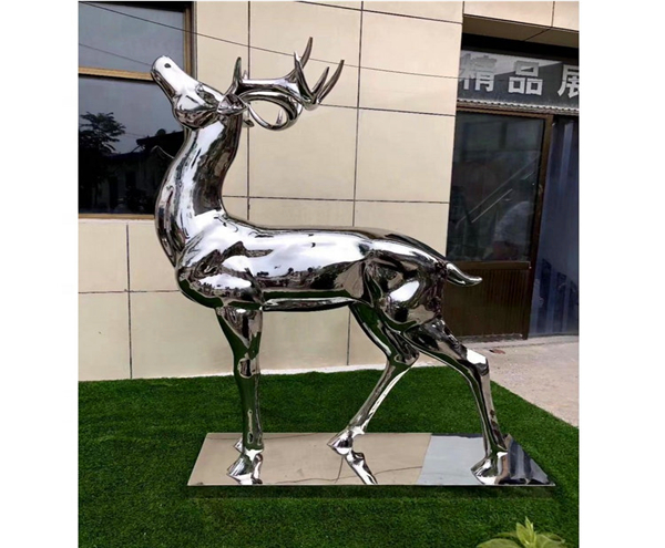 Metal deer sculpture