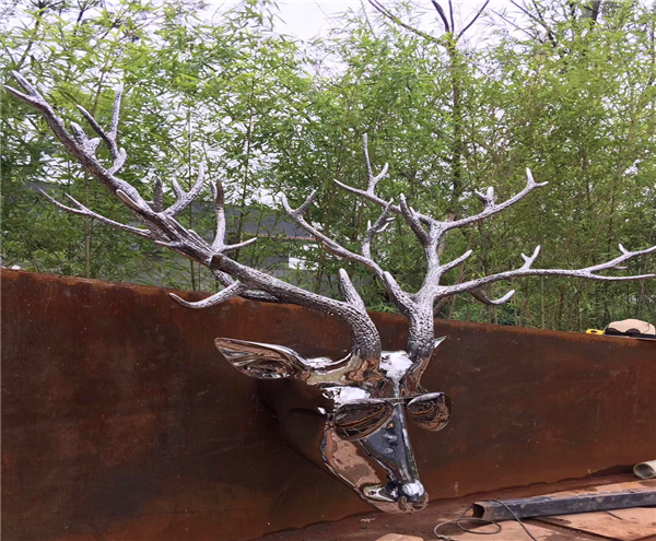 Stainless Steel Deer Head Sculpture