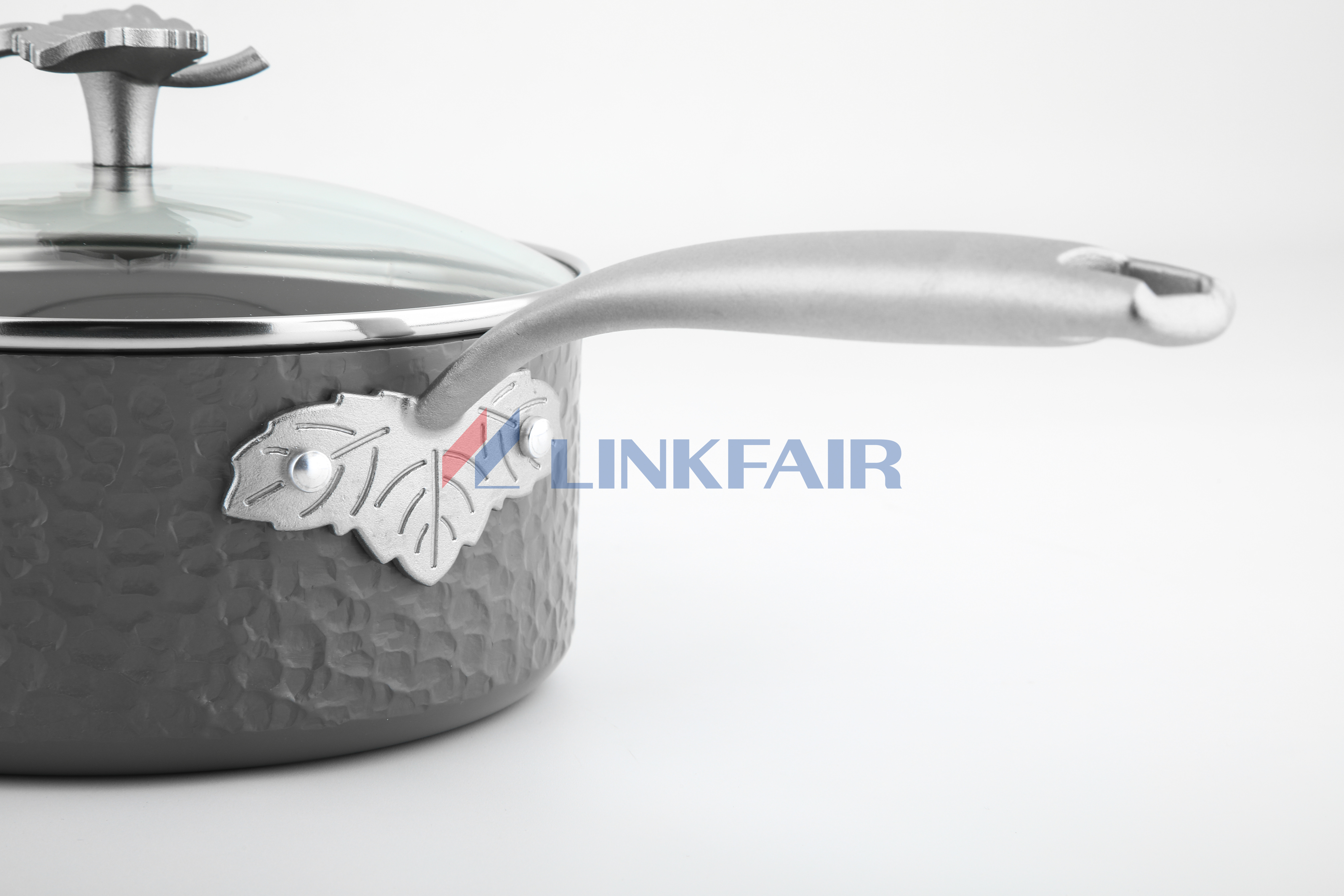 5-Piece Aluminum Non-stick Cookware Set with casting flower design handles