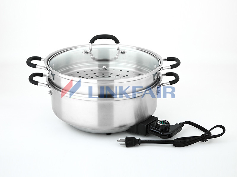 Electric Cassroles with Steamer, Mechanical Temperature Control 