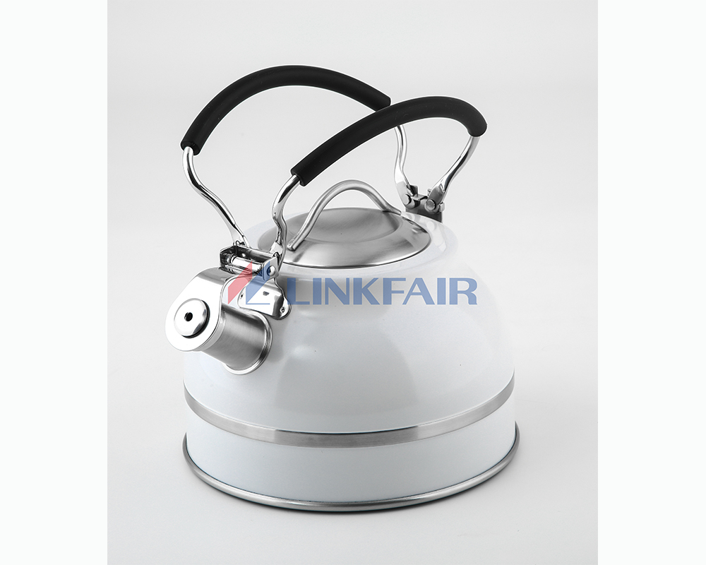 Stainless Steel Tea Kettle, 2.2L, Creamy-white color