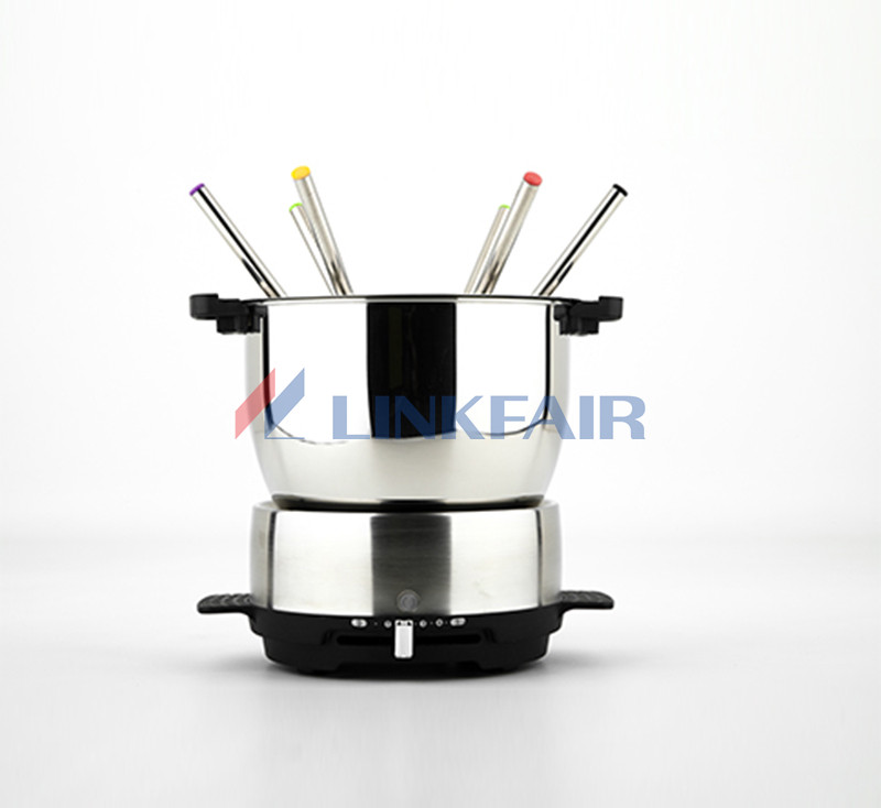 Chocolate Maker Cheese Stainless Steel Electric Fondue set with 6 forks