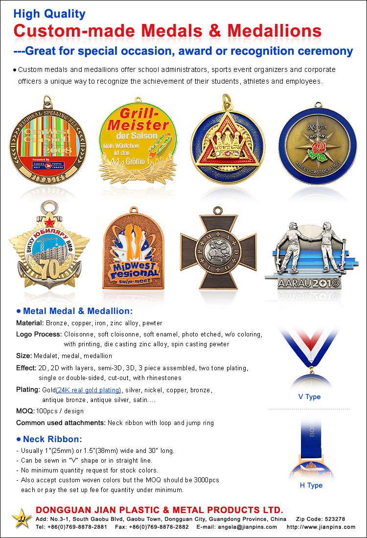 high quality custom medals