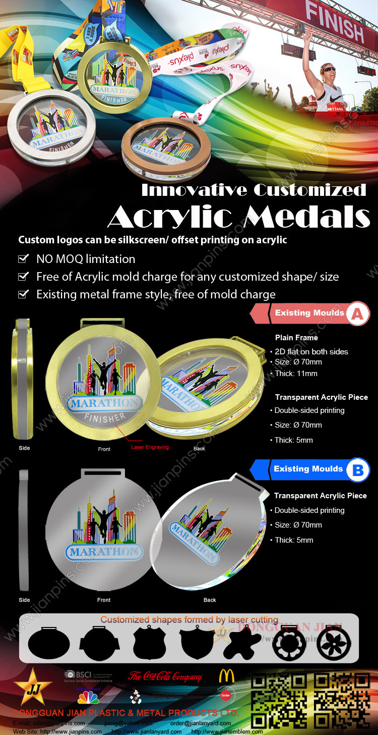 Innovadores medalles acríliques personalitzades de JIAN