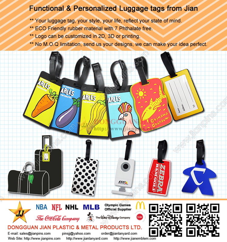 Non-Toxic Functional PVC Luggage Tags with Best Price