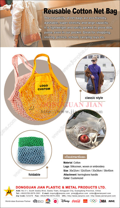 Vente en gros Reusable Cotton Net Bag