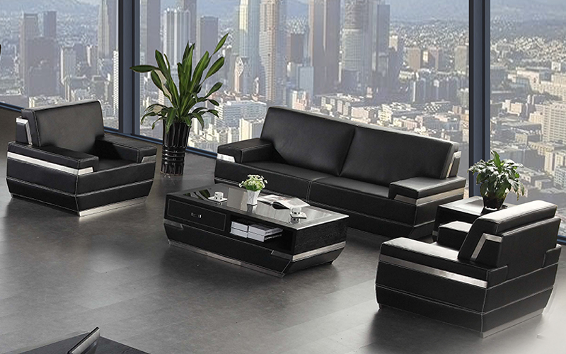 8072 black leather sofa