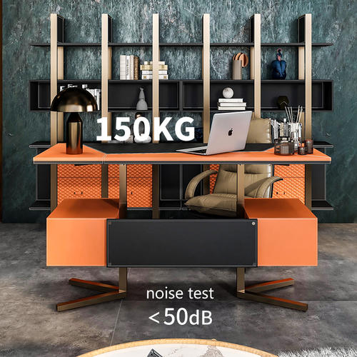 Hermes Orange Standing Lift Office Desk