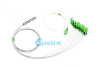1X8 Fiber Splitter, 0.9mm SC/APC Mini Fiber Optic PLC Splitter