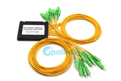 PLC Fiber Splitter: 1x16 PLC Splitter, 2.0mm SC/APC, ABS BOX Package