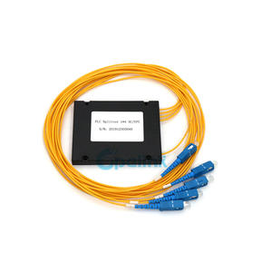 Optical Fiber Splitter: 1x4 PLC Splitter, 2.0mm SC/PC, ABS BOX Package